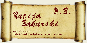 Matija Bakurski vizit kartica